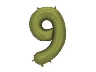 Balon foliowy cyfra 9 86cm oliwkowy