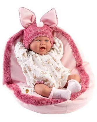 Lalka bobas Mimi śmiejąca się z podusią 42cm