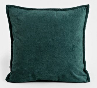 Dekorační polštář | SAPRI | zelený s ozdobným lemem | 45x45 | 744853