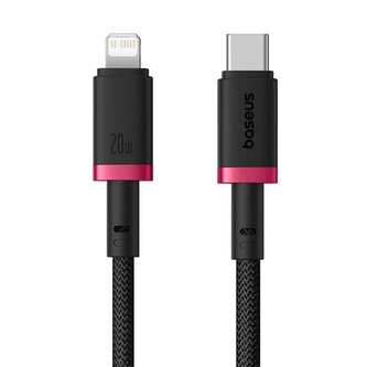 Kabel Baseus Dura USB-C/Lightning 1m 20W černo červený