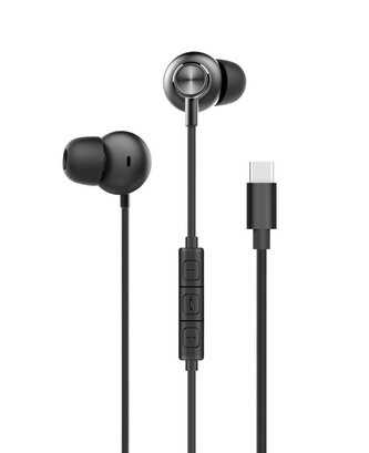 Sluchátka s mikrofonem Forever USB-C černá