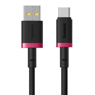 Kabel Baseus Dura USB/USB-C 2m 60W černo červený