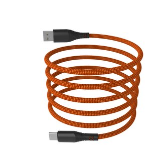 Magnetický kabel Hammer USB/USB-C 65W 1m oranžový