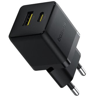 Nabíječka do sítě Baseus Palm 30W, 1xUSB, 1xUSB-C černá