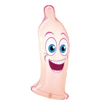 Fóliový balonek Veselý kondom, 42 x 98 cm