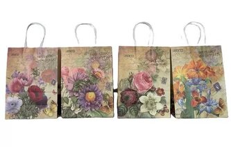 Torba prezentowa M kwiaty MIX