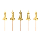 Dortové svíčky ve tvaru penisu zlaté, 5 ks