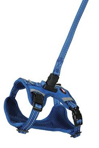 Postroj pes s vodítkem 2m CLIP&GO modrá M Zolux