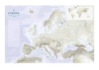 Evropa - Cestovatelská mapa na desce 1:6 800 000