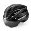 Kask rowerowy Rockbros z szybką, odpinane okulary z ochroną UV, unisex - czarny