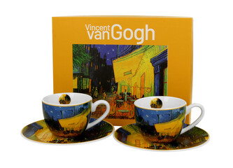 2 filiżanki espresso ze spodkami TERRACE AT NIGHT inspired by Van Gogh