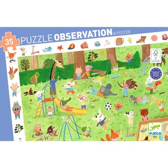 DJECO Vyhledávací puzzle Little friends' garden - 35 pcs