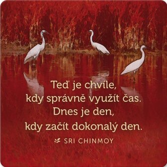 Korkový podtácek s citátem Teď je chvíle, kdy správně využít čas. Dnes je den, kdy začít dokonalý den