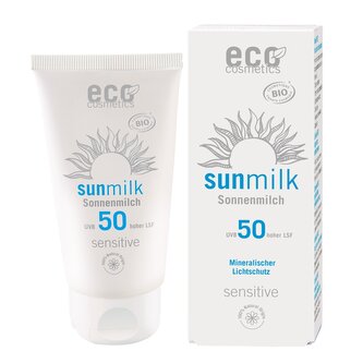 Eco Cosmetics Opalovací mléko SPF 50 Sensitive BIO (75 ml) - s přírodními minerálními filtry