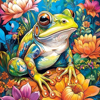 Puzzle Cherry Pazzi 1000d. Květinová žába (Flower Power Frog)