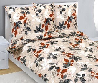 Povlečení krepové - Oranžová,Šedá,Béžová - 140x220, 70x90 cm