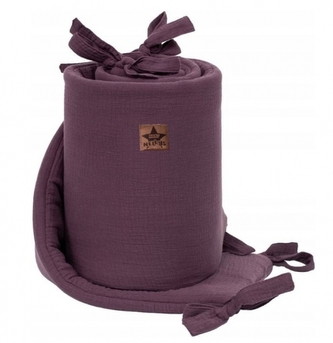 Baby Nellys Mušelínový mantinel 180x30 cm, fialový