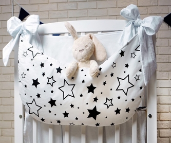 Baby Nellys Kapsář nejen na hračky, Hvězdičky - barva - černá