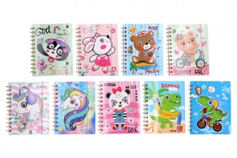 Poznámkový blok/notes s očima kroužkový linkovaný 70 stran 2 druhy 13x17cm v sáčku