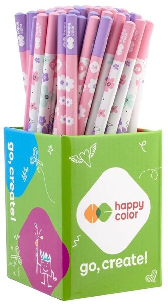 Ołówek trójkątny 2B Pearl flower (72szt) w kubku