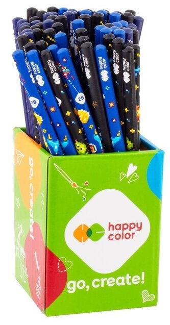 Ołówek trójkątny 2B Pixi planet (72szt) w kubku