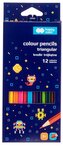 Kredki drewniane trójkątne Pixi Planet 12 kolorów