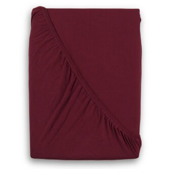 Jersey prostěradlo s lycrou jednolůžko 90x200cm vínové