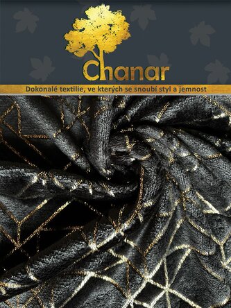 Mikroplyš deka 150x200 cm černá a zlatá