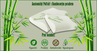Anatomický polštář s bambusovým potahem