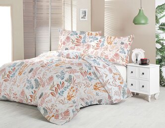 Saténové francouzské povlečení LUXURY COLLECTION 1+2, 200x200, 70x90cm CORAL garden