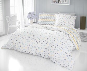 Francouzské bavlněné povlečení DELUX 220x200, 70x90cm DUO modré