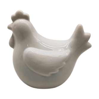 Keramická slepice 7,3 cm bílá