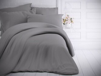 Jednobarevné bavlněné povlečení 140x200, 70x90cm světle šedé