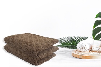 Dětský ručník Káro 40x60 cm světle hnědý (22)