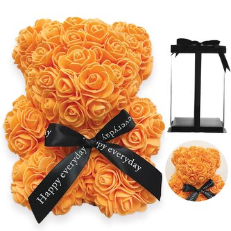 Medvídek z růží 25 cm, oranžový