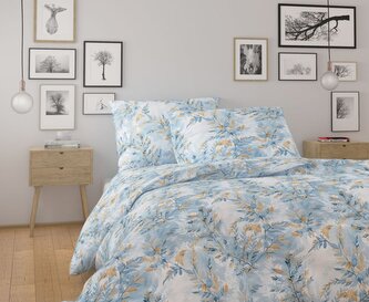 Francouzské bavlněné povlečení NORDIC COLLECTION 240x200, 70x90cm YVES modré