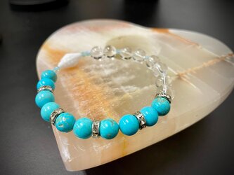 Náramek - Tyrkys & křišťál