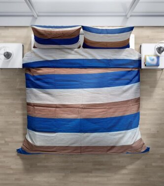 Krepové povlečení Pruhy modré