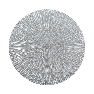 ZELLER Prostírání kulaté stříbrné plastové, průměr 41cm