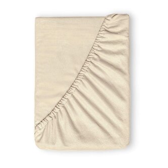 Flanelové napínací prostěradlo 160x200cm světle béžové