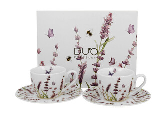 2 filiżanki espresso ze spodkami CLASSIC LAVENDER