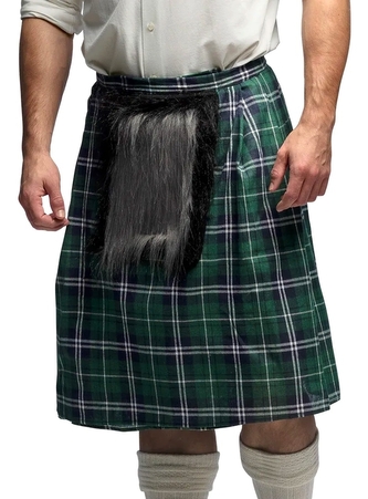 Boland Skotstký kilt zelený s kožešinkou