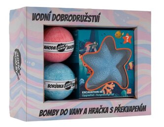 Kosmetická sada pro děti (2x šumivá bomba, hračka - sádrová hvězdice)