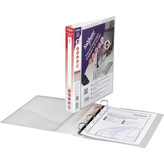 Snopake, Prezentační pořadač, 4 kroužkový, PP, A4, 2.5 cm, "D" kroužky, transparentní bílý