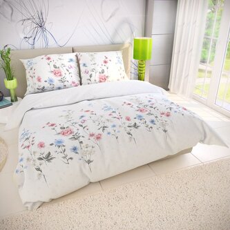 Francouzské bavlněné povlečení DELUX 240x200, 70x90cm LOUKA růžová