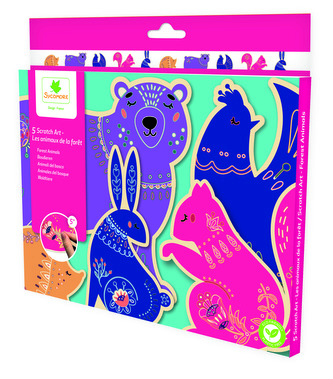 Scratch Art - vyškrabávání - lesní zvířátka