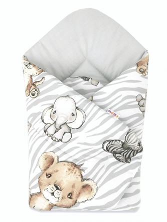 Baby Nellys  novorozenecká zavinovačka, ZOO Natural, šedá