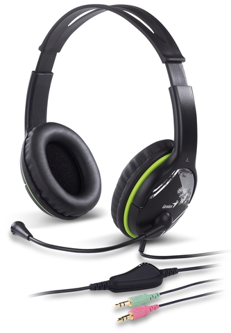 Genius headset HS-400A, 2x 3,5 jack, redukce na single jack Genius headset HS-400A, 2x 3,5 jack, redukce na single jack