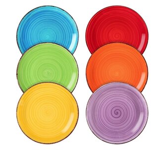 HIT Dezertní talíře sada 6 ks 19 cm barevné COLOURS HT-24326784