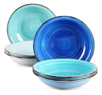 HIT Talíře na polévku hluboké sada 6 ks 21 cm AZURE HT-24327095